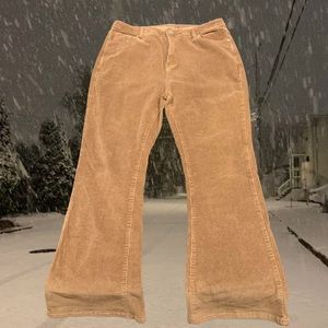 Brown corduroy flare pants